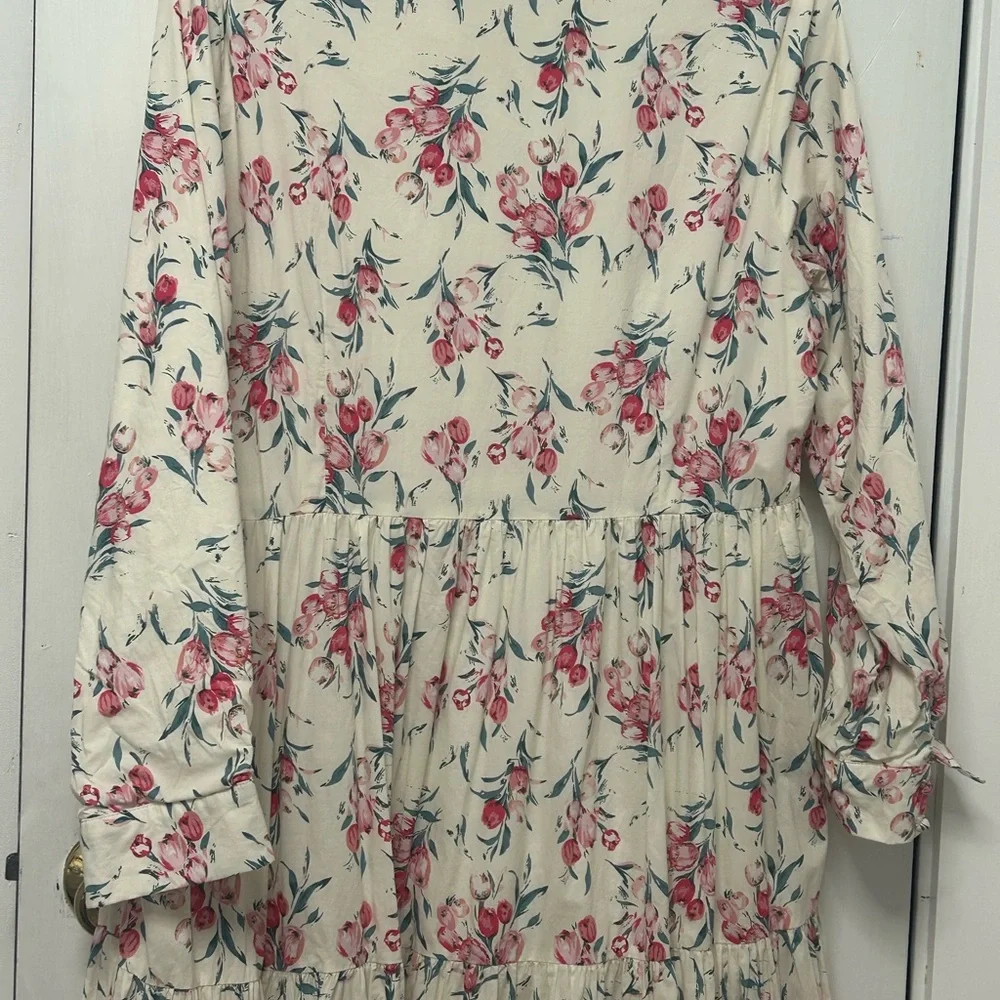 Dainty Jewells Floral Long Sleeve Dress - Pink and Cream - Picture 6 of 7